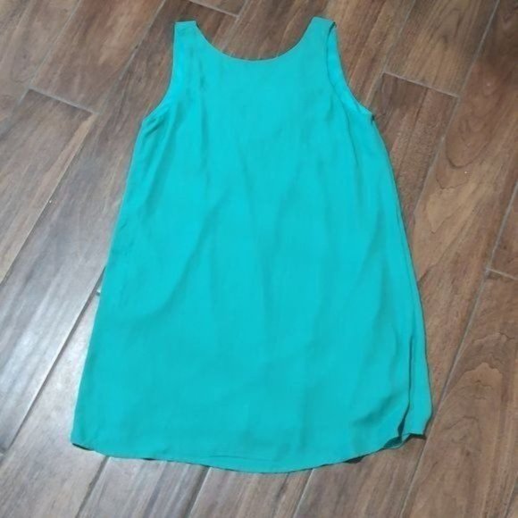 Everly M Anthro Anthropologie teal green bow back dress - Picture 3 of 5
